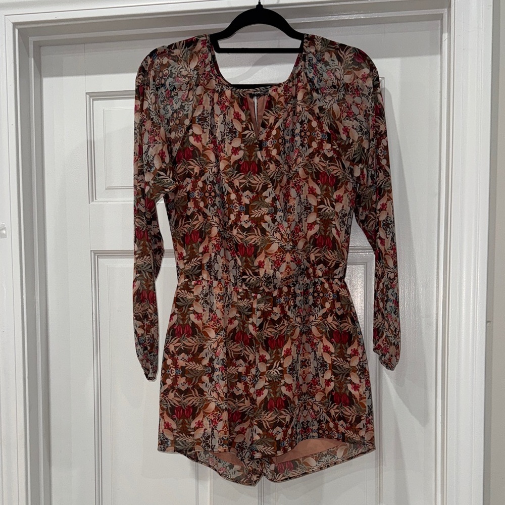 BCBG Generation Floral Long Sleeve Women's Romper